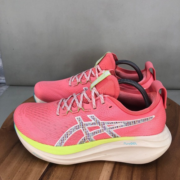 Asics Gel-Nimbus 27 TR Womens Trail Running Shoes Pink Glow Lime Size 10.5 US - Picture 3 of 7